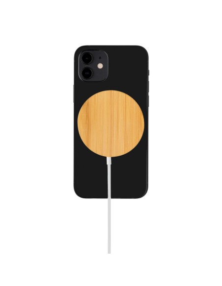 Ricaricatore wireless magnetico 10W in bambù