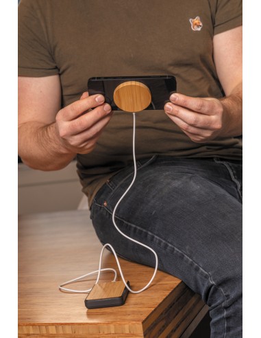 Ricaricatore wireless magnetico 10W in bambù