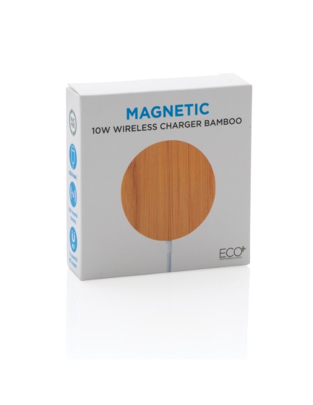 Ricaricatore wireless magnetico 10W in bambù