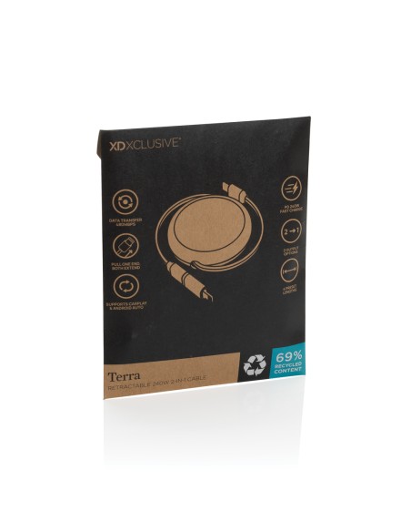 Cavo retrattile da 240W 2in1 Terra in rAlluminio RCS