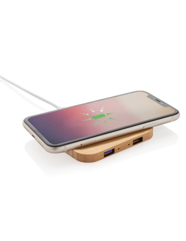 Caricatore wireless 5W in bambù con USB