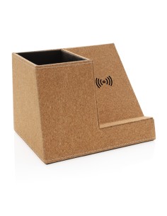Porta penne in sughero e caricatore wireless 5W