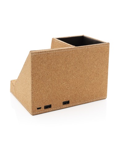 Porta penne in sughero e caricatore wireless 5W
