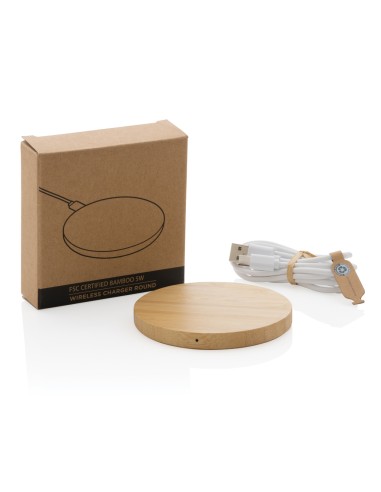 Caricatore wireless 5W in bambù