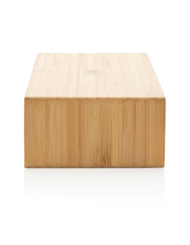 Orologio sveglia in bambù con caricatore wireless 5W