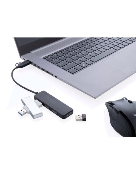 Hub USB RCS in plastica riciclata con doppio ingresso