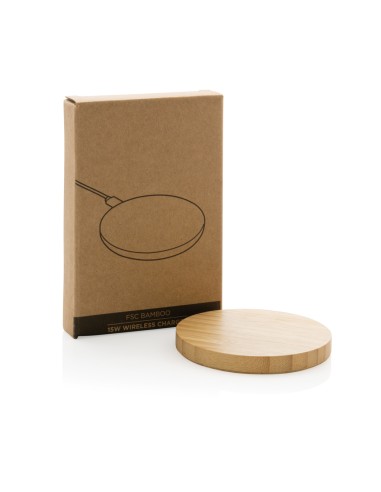 Caricatore wireless 15W in bambù