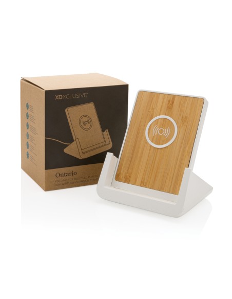 Supporto con ricarica 10W Ontario in plastica riciclata RCS