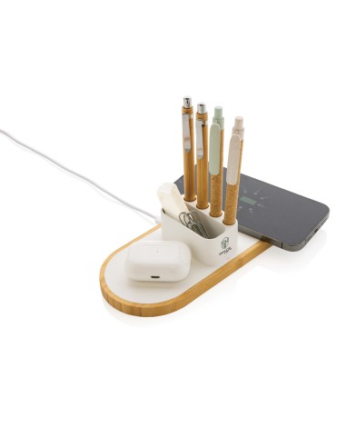 Caricatore dual wireless 10W Ontario plastica riciclata RCS