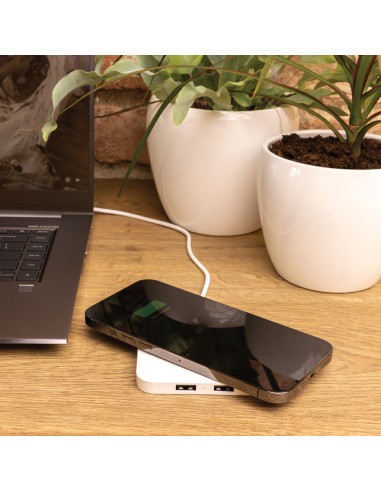 Caricatore wireless 10W con porte USB in plastica RCS