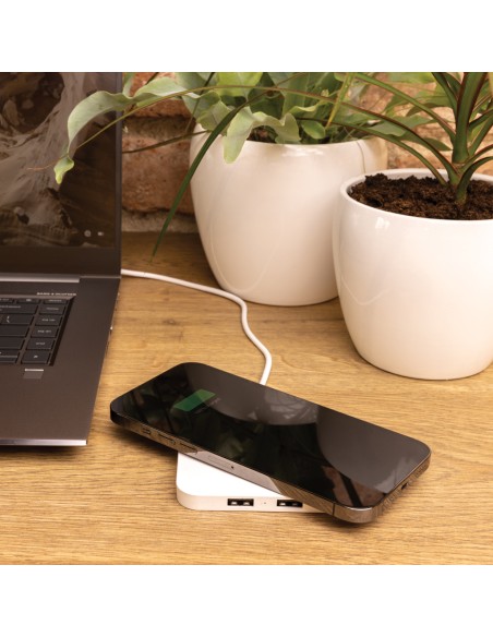 Caricatore wireless 10W con porte USB in plastica RCS