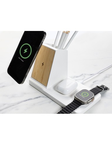 Caricatore wireless 3 in 1 Ontario in plastica riciclata RCS