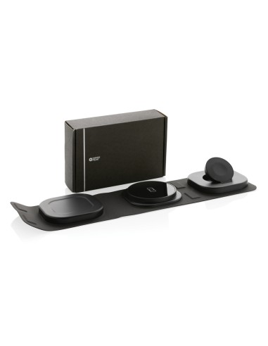Caricatore wireless 15W 3 in 1 Swiss Peak in rPlastica
