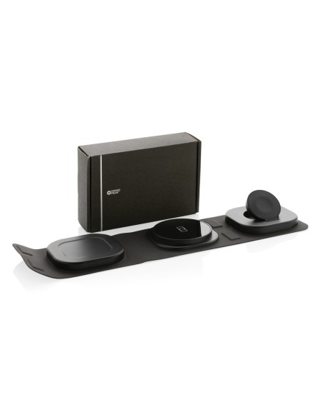 Caricatore wireless 15W 3 in 1 Swiss Peak in rPlastica