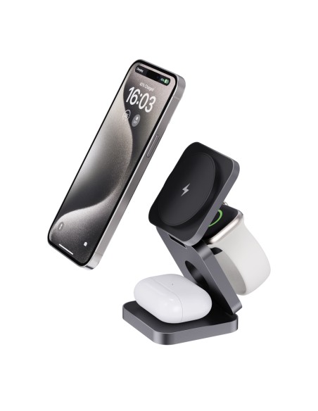 Caricatore pieghevole 15W 3in1 Terra in alluminio riciclato