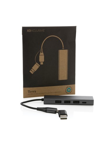 Hub 3 porte USB in alluminio RCS Terra
