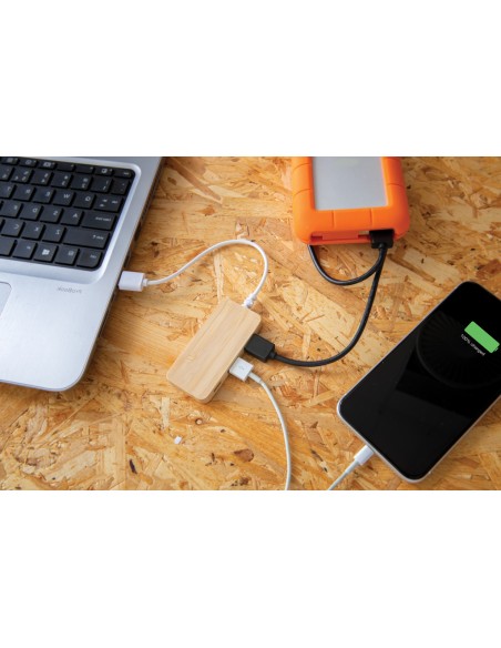 Hub USB un bambù con type C
