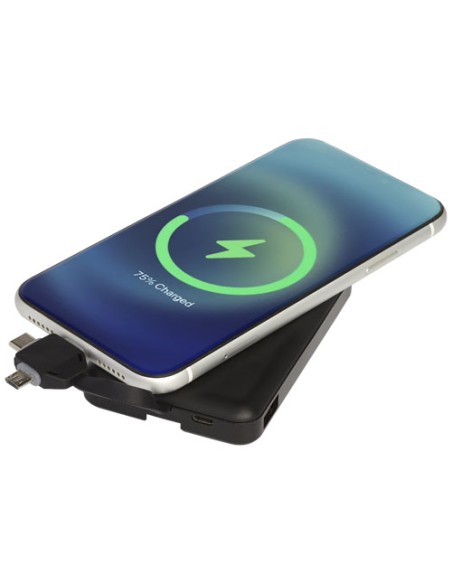 Power bank wireless Kano da 5000 mAh con cavo 3 in 1