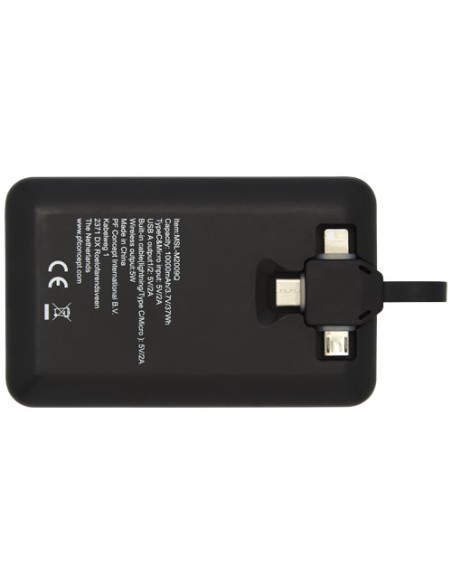 Power bank wireless Kano da 10,000 mAh con cavo 3 in 1