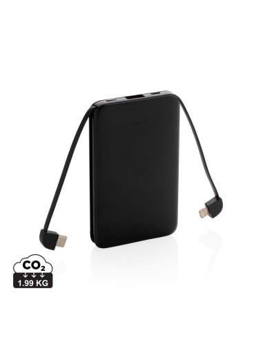 Powerbank tascabile 5.000 mAh con cavi integrati