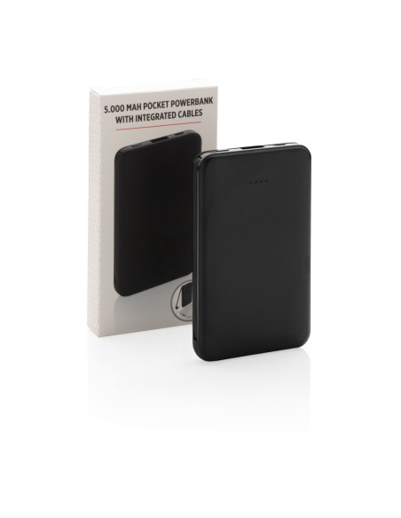 Powerbank tascabile 5.000 mAh con cavi integrati