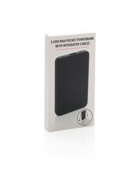Powerbank tascabile 5.000 mAh con cavi integrati