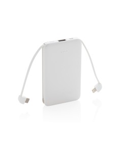 Powerbank tascabile 5.000 mAh con cavi integrati