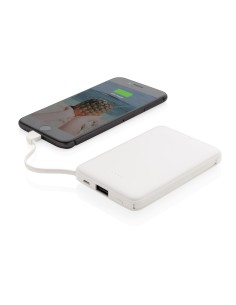 Powerbank tascabile 5.000 mAh con cavi integrati