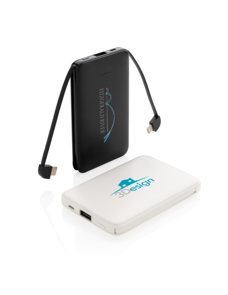 Powerbank tascabile 5.000 mAh con cavi integrati