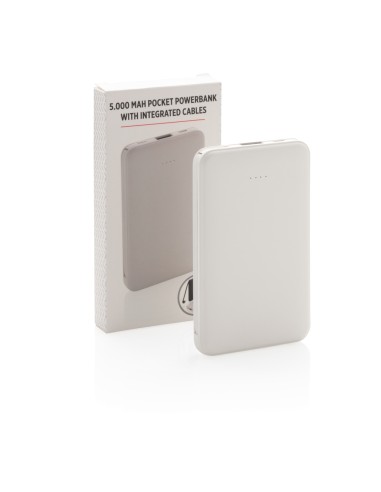 Powerbank tascabile 5.000 mAh con cavi integrati