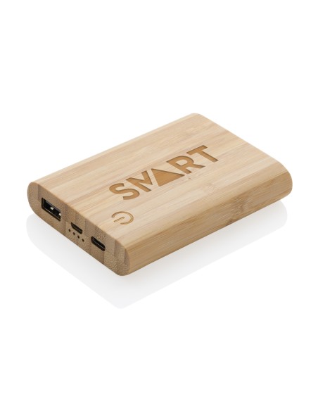 Powerbank da 5.000 mAh in bambù