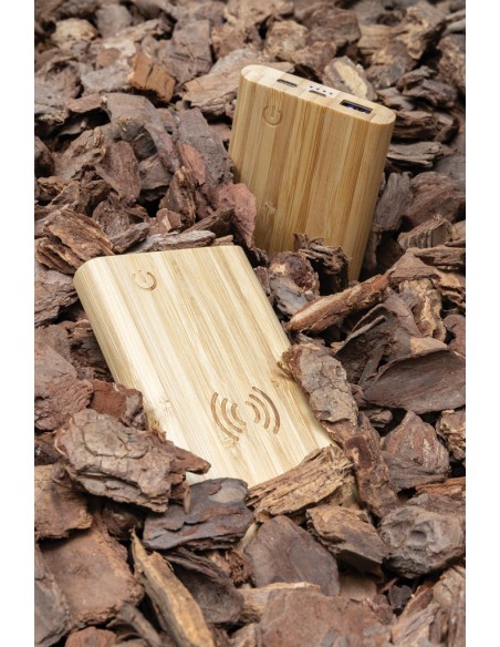 Powerbank da 5.000 mAh in bambù