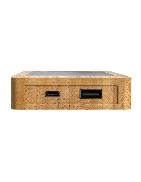 Powerbank solare 10.000 mAh in bambù
