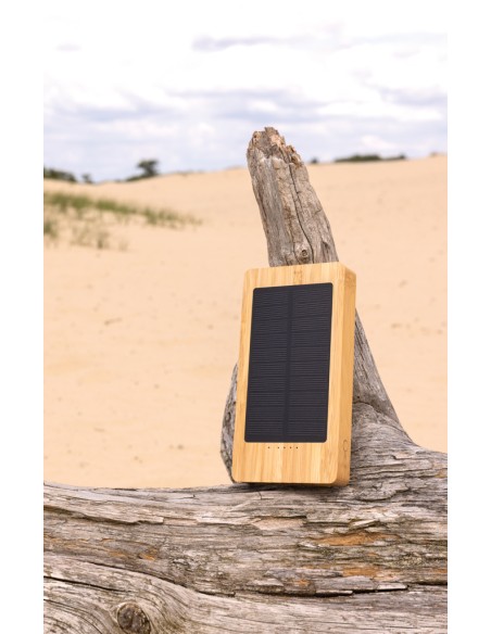 Powerbank solare 10.000 mAh in bambù