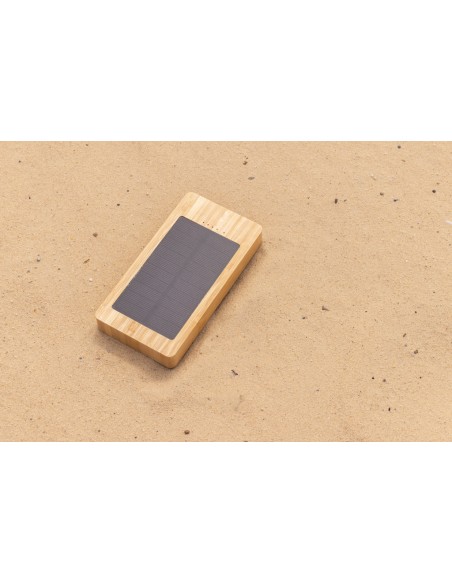Powerbank solare 10.000 mAh in bambù