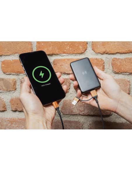 Powerbank wireless 5W da 5.000 mAh in plastica riciclata RCS