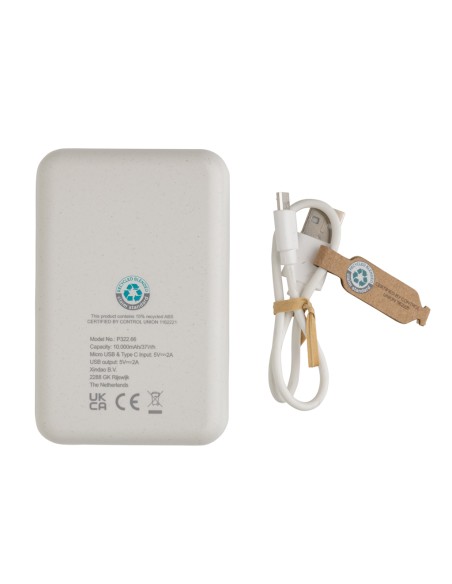 Powerbank da 10.000 mAh in plastica riciclata RCS