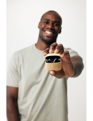 Auricolari TWS in plastica riciclata RCS e bambù