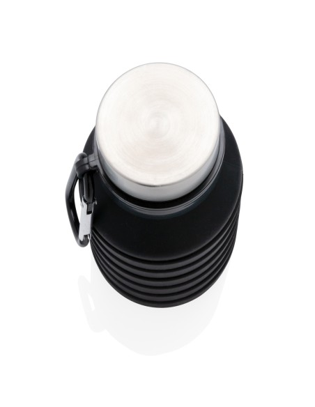 Bottiglia pieghevole in silicone con tappo