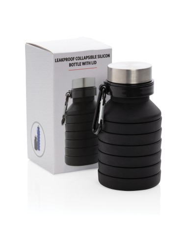 Bottiglia pieghevole in silicone con tappo