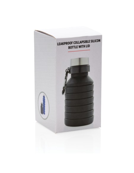 Bottiglia pieghevole in silicone con tappo