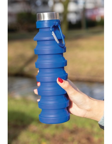 Bottiglia pieghevole in silicone con tappo