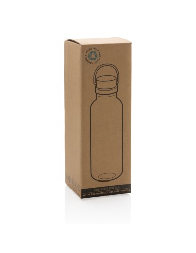 Bottiglia rPET RCS con manico e tappo in bambù 680ml