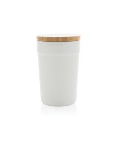 Tazza in rPP GRS con tappo in bambù