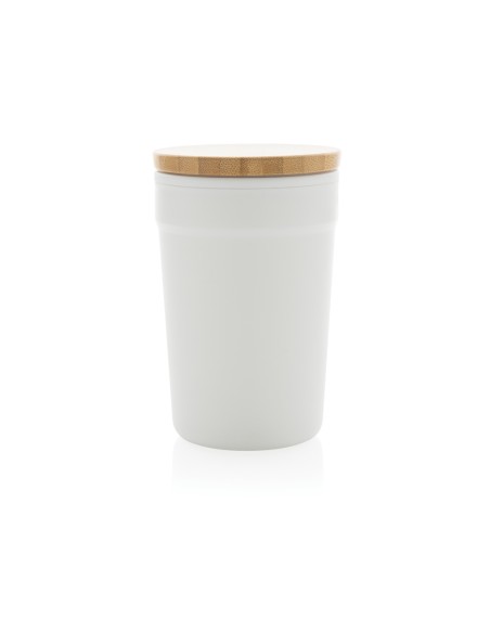 Tazza in rPP GRS con tappo in bambù