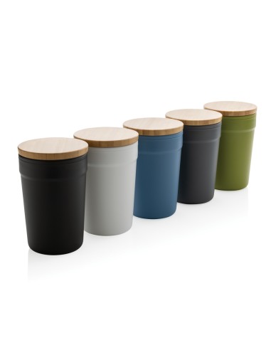 Tazza in rPP GRS con tappo in bambù