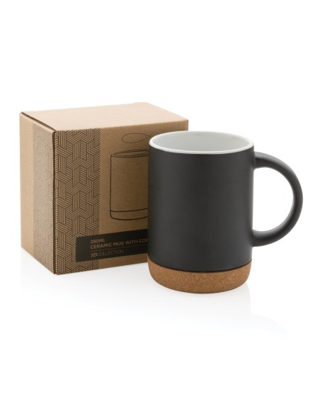 Tazza in ceramica con base in sughero 280ml