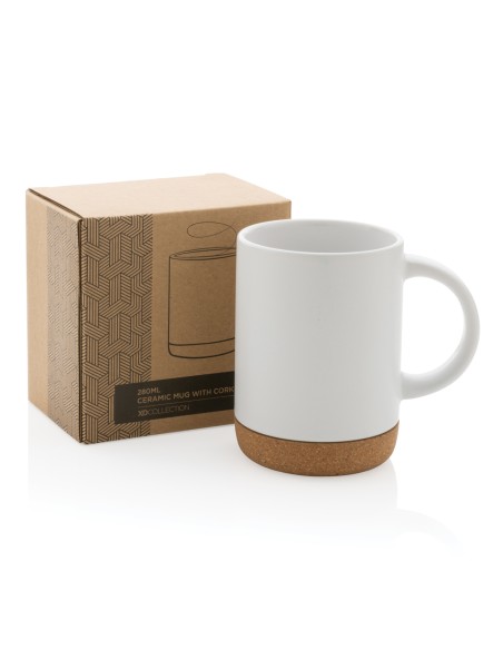 Tazza in ceramica con base in sughero 280ml
