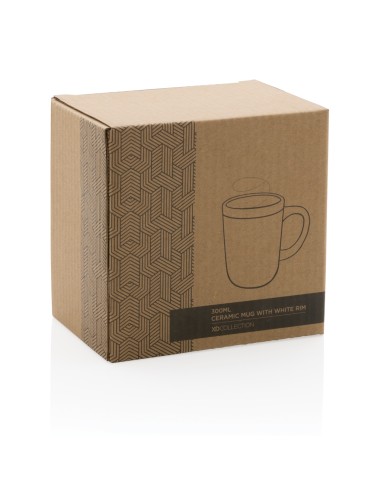 Tazza in ceramica con bordo bianco 300ml