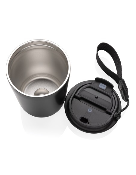 Tazza termica Cuppa in acciaio riciclato con laccio da collo